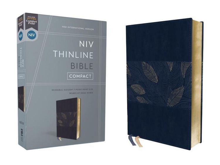 Produktbild: Niv, Thinline Bible, Compact, Leathersoft, Blue Floral, Red Letter, Comfort Print