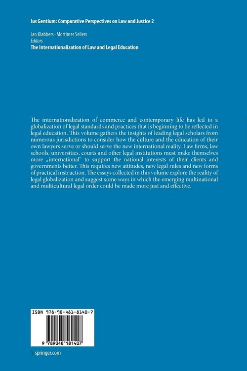 Produktbild: The Internationalization of Law and Legal Education
