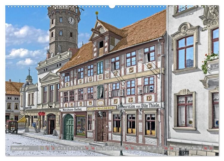 Produktbild: Altmark um 1900 - Orte zur Kaiserzeit in Farbe &ndash; kolorierte Fotografien (Wandkalender 2027 DIN A2 quer), CALVENDO Monatskalender