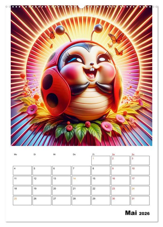 Produktbild: Heitere Insektenwelt (Wandkalender 2026 DIN A2 hoch), CALVENDO Monatskalender