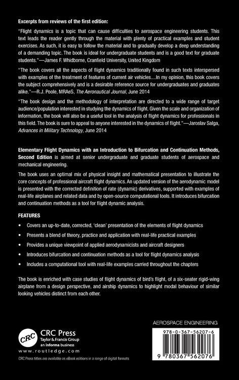 Produktbild: Elementary Flight Dynamics with an Introduction to Bifurcation and Continuation Methods