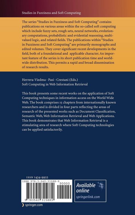 Produktbild: Soft Computing in Web Information Retrieval
