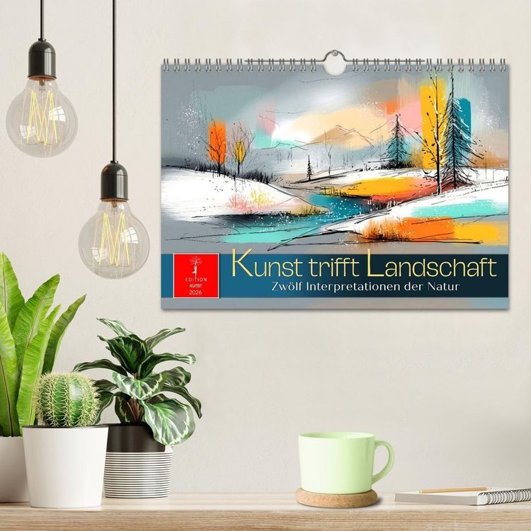 Produktbild: Kunst trifft Landschaft (Wandkalender 2026 DIN A4 quer), CALVENDO Monatskalender