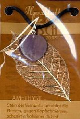 Produktbild: Amethyst Herzblatt, Gl&uuml;cksstein