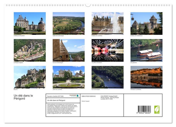 Produktbild: Un &eacute;t&eacute; dans le P&eacute;rigord (Calendrier mural 2026 DIN A2 vertical) calendrier de bureau