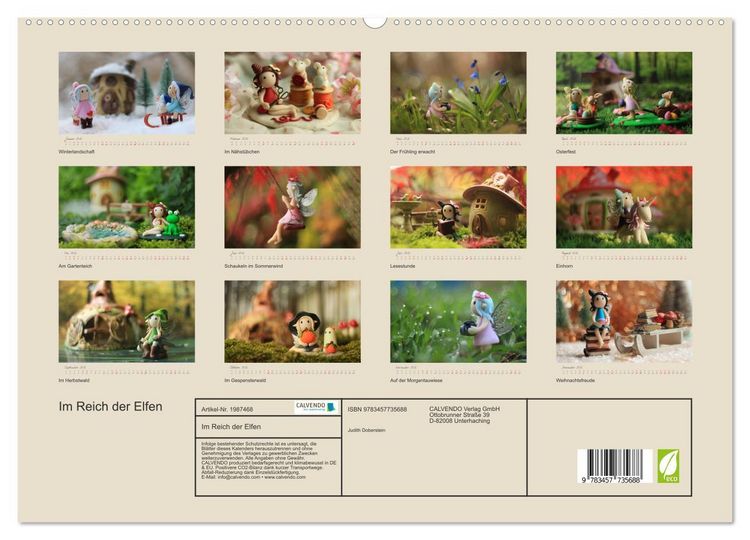 Produktbild: Im Reich der Elfen (hochwertiger Premium Wandkalender 2026 DIN A2 quer), Kunstdruck in Hochglanz