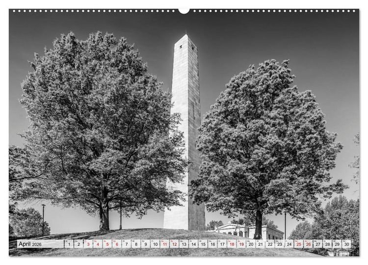 Produktbild: BOSTON Monochrome Stadtansichten (hochwertiger Premium Wandkalender 2026 DIN A2 quer), Kunstdruck in Hochglanz