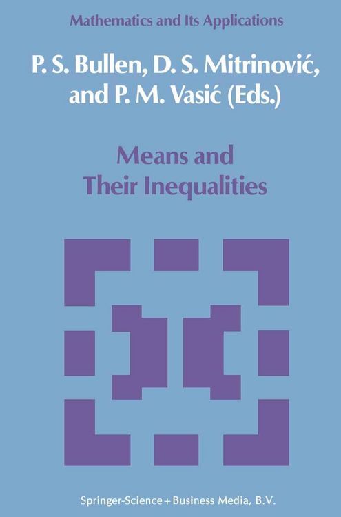 Produktbild: Means and Their Inequalities