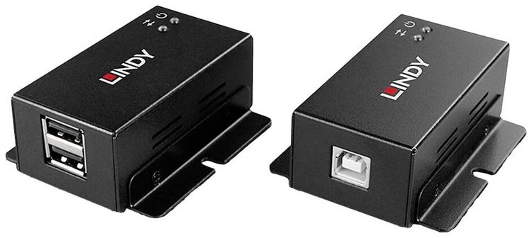 Produktbild: LINDY 2 Port USB 2.0 Cat.6 Extender USB-A (USB 2.0) USB Extender &uuml;ber Netzwerkkabel RJ45 50m