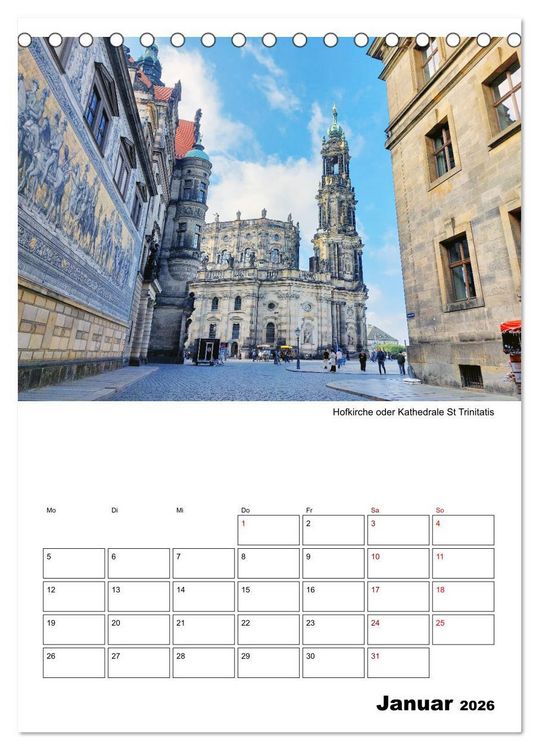 Produktbild: Prachtvolles Dresden (Tischkalender 2026 DIN A5 hoch), CALVENDO Monatskalender