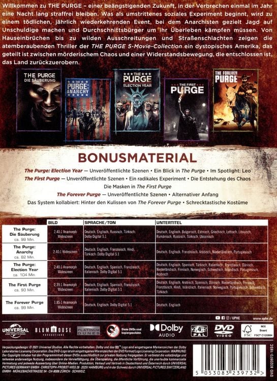Produktbild: The Purge - 5-Movie-Collection [5 DVDs]