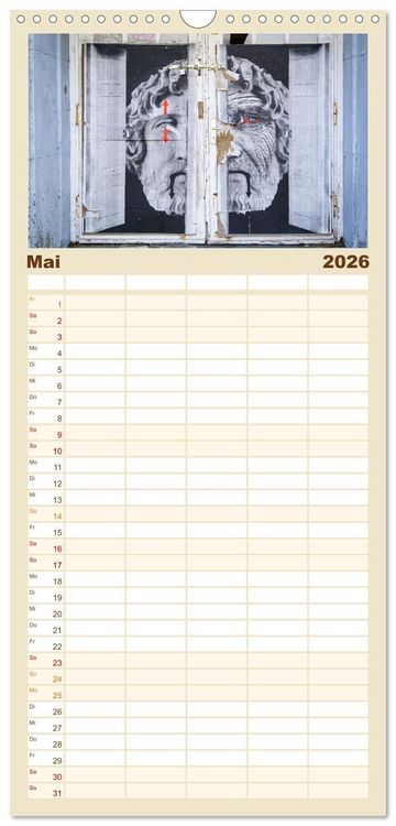 Produktbild: Familienplaner 2026 - Graffiti: Die Kunst der Stra&szlig;e mit 5 Spalten (Wandkalender, 21 x 45 cm) CALVENDO
