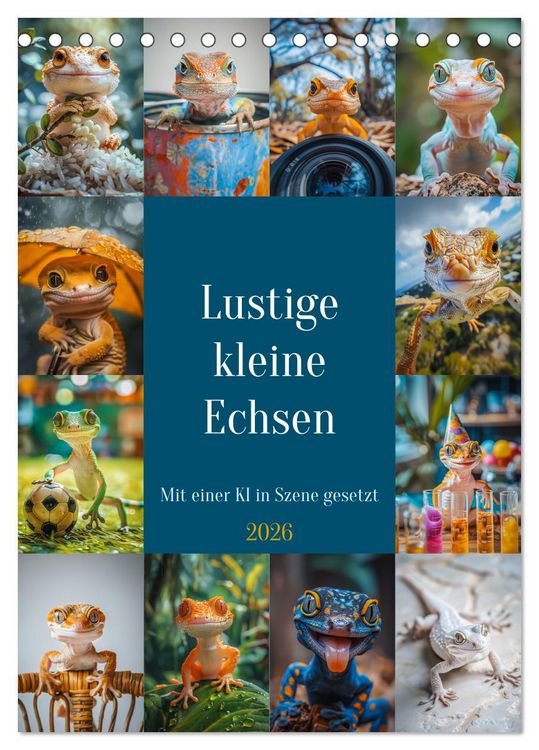 Produktbild: Lustige kleine Echsen (Tischkalender 2026 DIN A5 hoch), CALVENDO Monatskalender