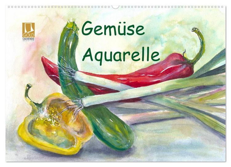 Produktbild: Gem&uuml;se Aquarelle (Wandkalender 2026 DIN A2 quer), CALVENDO Monatskalender
