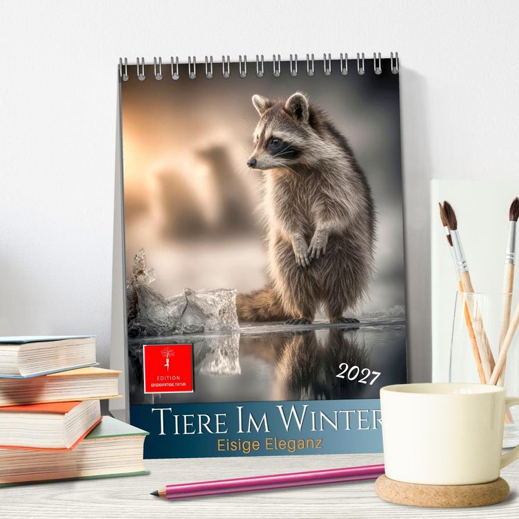 Produktbild: Tiere im Winter - eisige Eleganz (Tischkalender 2027 DIN A5 hoch), CALVENDO Monatskalender