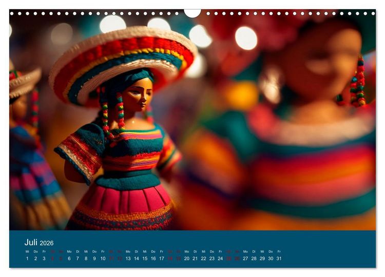 Produktbild: Farben Mexikos: Eine farbenfrohe Reise durch die Jahreszeiten (Wandkalender 2026 DIN A3 quer), CALVENDO Monatskalender