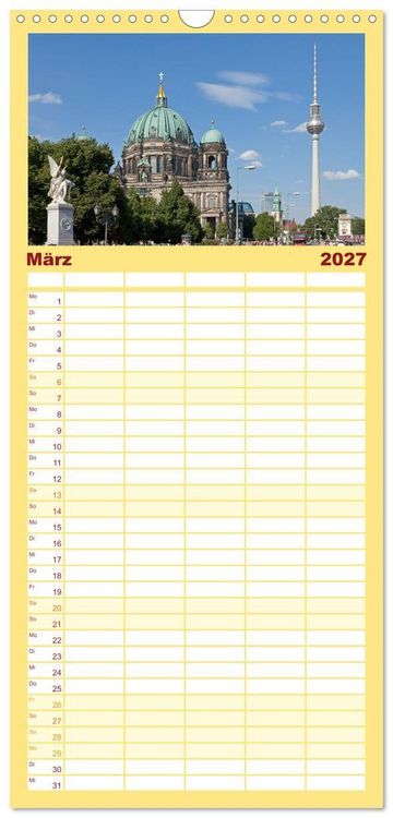 Produktbild: Familienplaner 2027 - Berlin - Metropole an der Spree mit 5 Spalten (Wandkalender, 21 x 45 cm) CALVENDO