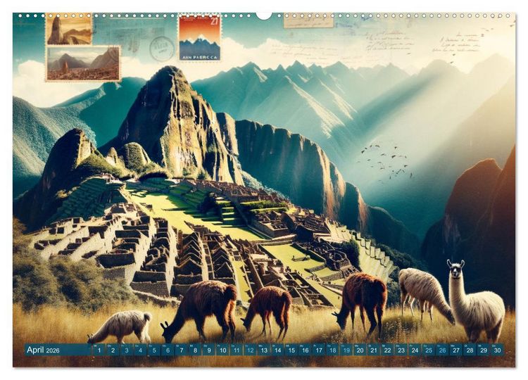 Produktbild: KI-Globetrotter: Mit k&uuml;nstlicher Intelligenz um die Welt (hochwertiger Premium Wandkalender 2026 DIN A2 quer), Kunstdruck in Hochglanz