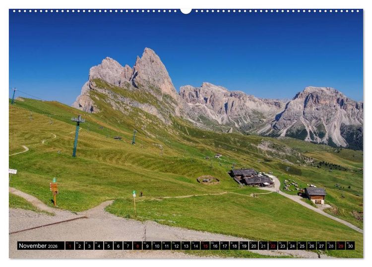 Produktbild: Das Gr&ouml;dner Tal - Im Herzen der Dolomiten (Wandkalender 2026 DIN A2 quer), CALVENDO Monatskalender