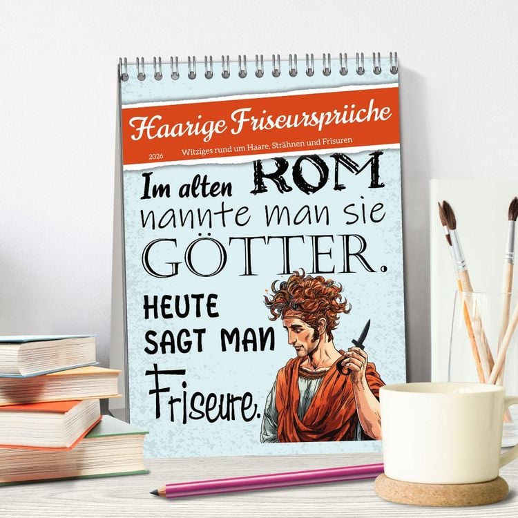 Produktbild: Haarige Friseurspr&uuml;che (Tischkalender 2026 DIN A5 hoch), CALVENDO Monatskalender
