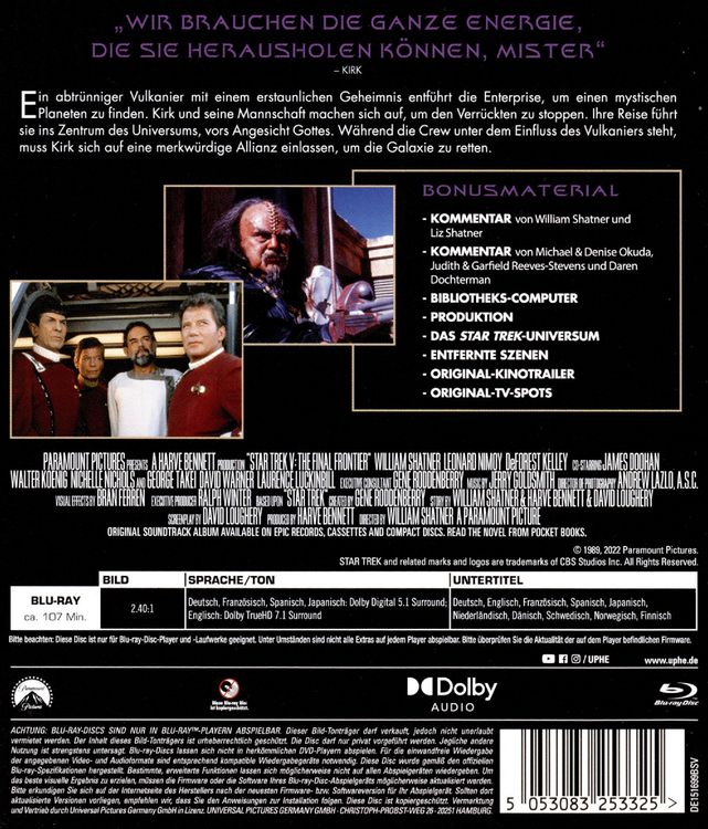 Produktbild: STAR TREK V - Am Rande des Universums - Remastered