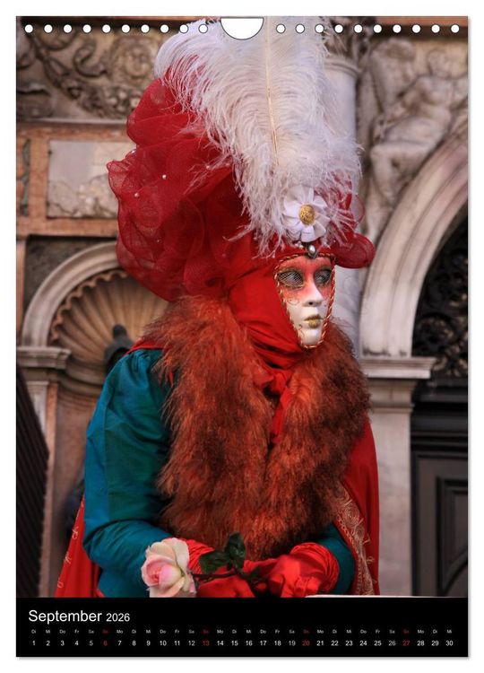 Produktbild: Karneval in Venedig - Phantasievolle Masken (Wandkalender 2026 DIN A4 hoch), CALVENDO Monatskalender