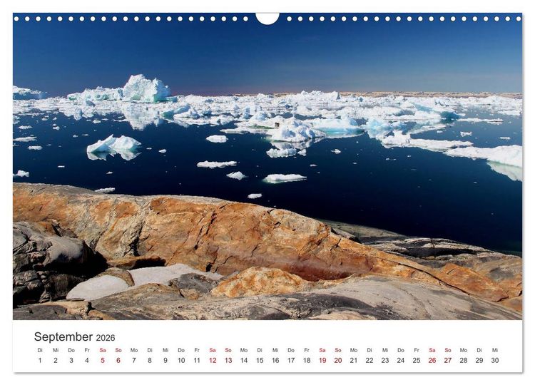Produktbild: Gr&ouml;nland Bizarre Eiswelt um Ilulissat (Wandkalender 2026 DIN A3 quer), CALVENDO Monatskalender