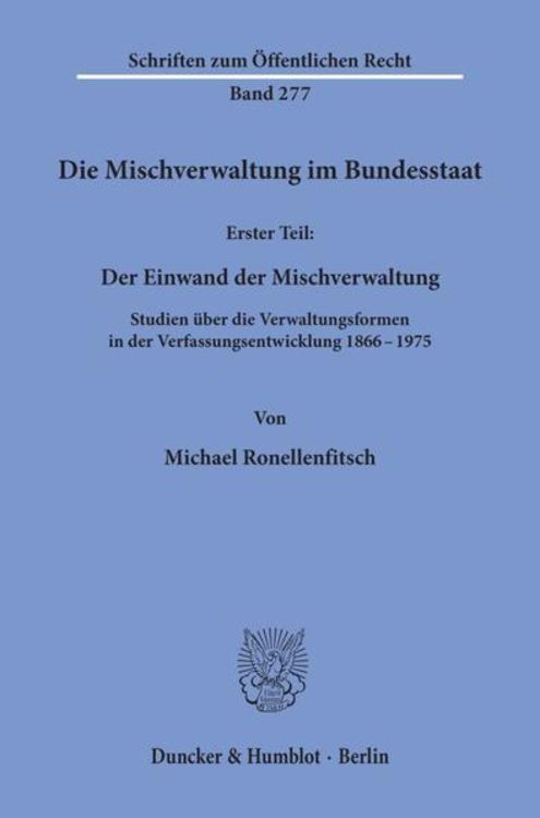 Produktbild: Die Mischverwaltung im Bundesstaat.