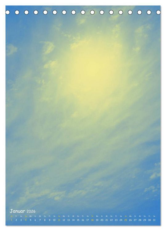 Produktbild: Aquarelle am Himmel (Tischkalender 2026 DIN A5 hoch), CALVENDO Monatskalender