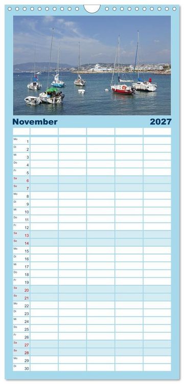 Produktbild: Familienplaner 2027 - C&ocirc;te d&rsquo;Azur - Sehnsuchtsort am Mittelmeer mit 5 Spalten (Wandkalender, 21 x 45 cm) CALVENDO