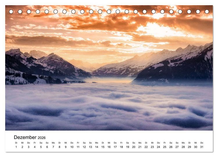 Produktbild: Wunderwelt Schweiz (Tischkalender 2026 DIN A5 quer), CALVENDO Monatskalender