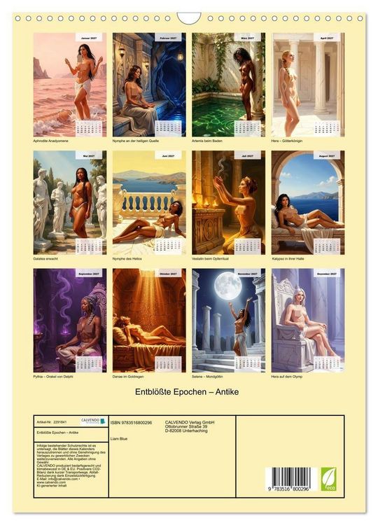 Produktbild: Entbl&ouml;&szlig;te Epochen &ndash; Antike (Wandkalender 2027 DIN A3 hoch), CALVENDO Monatskalender