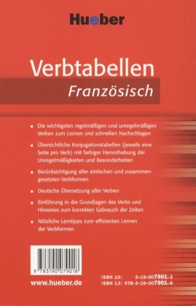 Produktbild: Verbtabellen Franz&ouml;sisch