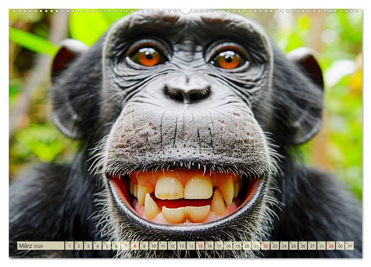 Produktbild: Affige Selfies. Tierisch witziges aus dem Dschungel (Wandkalender 2026 DIN A2 quer), CALVENDO Monatskalender
