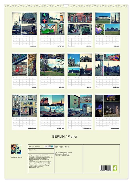 Produktbild: BERLIN / Planer (Wandkalender 2026 DIN A2 hoch), CALVENDO Monatskalender