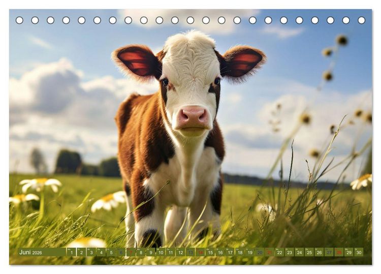 Produktbild: Tierkinder auf dem Land (Tischkalender 2026 DIN A5 quer), CALVENDO Monatskalender