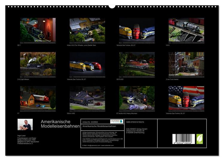 Produktbild: Amerikanische Modelleisenbahnen (hochwertiger Premium Wandkalender 2026 DIN A2 quer), Kunstdruck in Hochglanz
