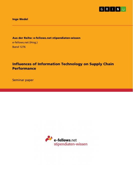 Produktbild: Influences of Information Technology on Supply Chain Performance