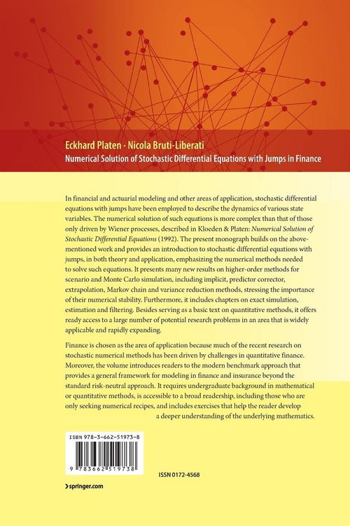 Produktbild: Numerical Solution of Stochastic Differential Equations with Jumps in Finance