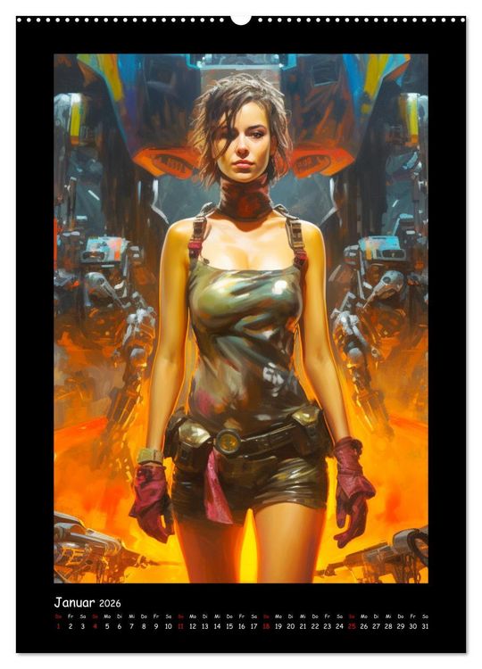 Produktbild: Galaktische Welten. Starke Space Opera-Illustrationen (Wandkalender 2026 DIN A2 hoch), CALVENDO Monatskalender