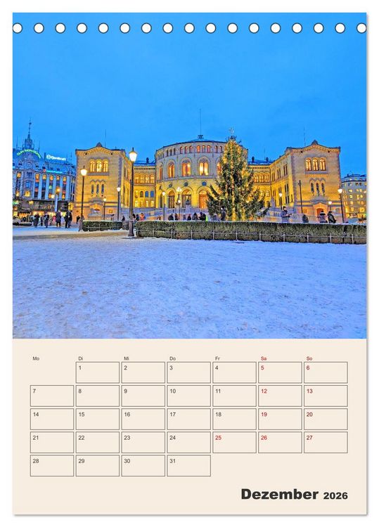 Produktbild: Winterliches Oslo - Terminplaner (Tischkalender 2026 DIN A5 hoch), CALVENDO Monatskalender