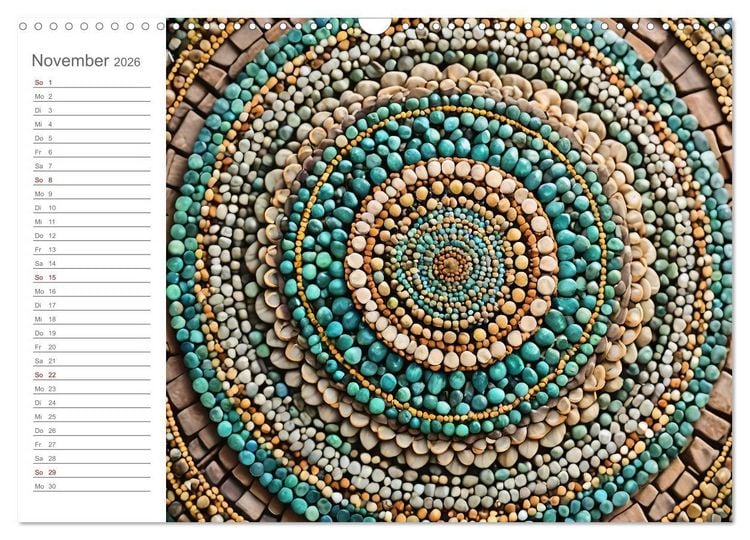Produktbild: Natural Mandalas - Kraftvolle KI Mandalas aus Naturmaterialien (Wandkalender 2026 DIN A3 quer), CALVENDO Monatskalender