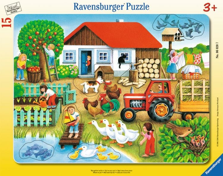 Produktbild: Rahmenpuzzle Ravensburger Was geh&ouml;rt wohin? Bauernhof 15 Teile