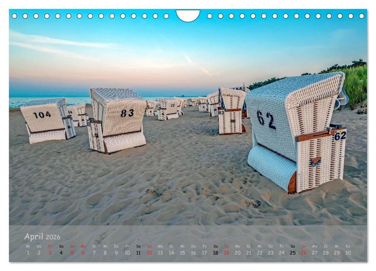 Produktbild: K&uuml;stenimpressionen von den Ostseeinseln R&uuml;gen und Usedom (Wandkalender 2026 DIN A4 quer), CALVENDO Monatskalender
