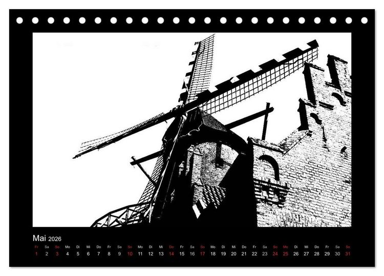 Produktbild: Ruhrpott und Niederrhein in Schwarzwei&szlig; (Tischkalender 2026 DIN A5 quer), CALVENDO Monatskalender