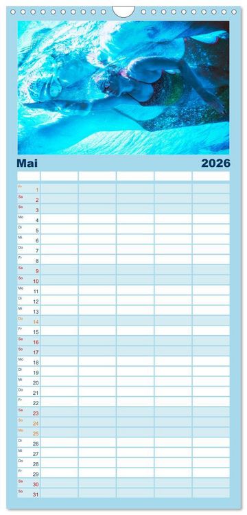 Produktbild: Familienplaner 2026 - FREUBAD mit 5 Spalten (Wandkalender, 21 x 45 cm) CALVENDO
