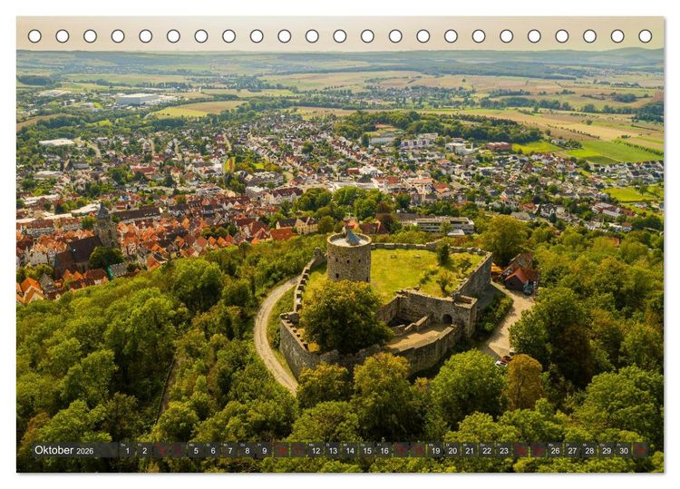 Produktbild: Ein Blick auf Homberg an der Efze in Farbe (Tischkalender 2026 DIN A5 quer), CALVENDO Monatskalender