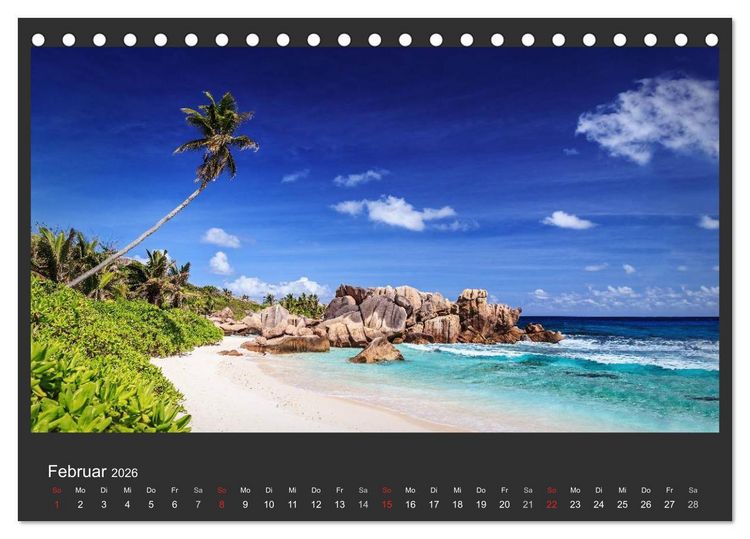 Produktbild: Seychellen Traumstr&auml;nde im Paradies (Tischkalender 2026 DIN A5 quer), CALVENDO Monatskalender