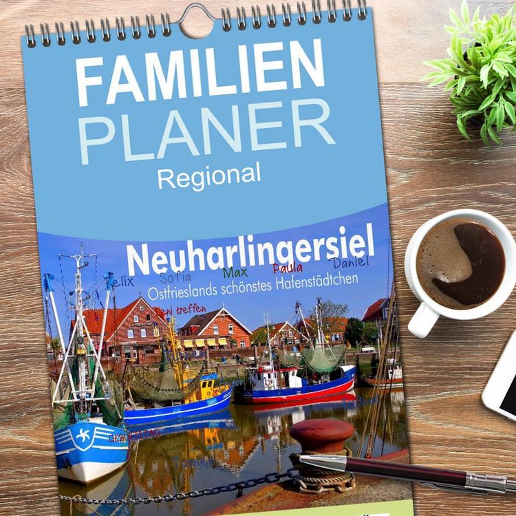 Produktbild: Familienplaner 2026 - Neuharlingersiel - Ostfrieslands sch&ouml;nstes Hafenst&auml;dtchen mit 5 Spalten (Wandkalender, 21 x 45 cm) CALVENDO