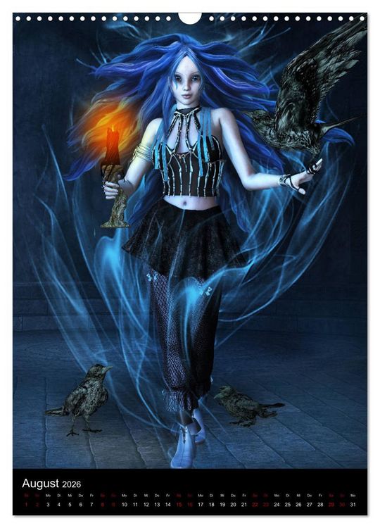 Produktbild: M&auml;dchen im Manga Style (Gothic Art) (Wandkalender 2026 DIN A3 hoch), CALVENDO Monatskalender